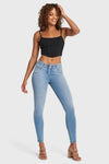 WR.UP® Snug Jeans - Mid Rise - Full Length - Light Blue + Yellow Stitching 8