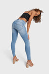 WR.UP® Snug Jeans - Mid Rise - Full Length - Light Blue + Yellow Stitching 7