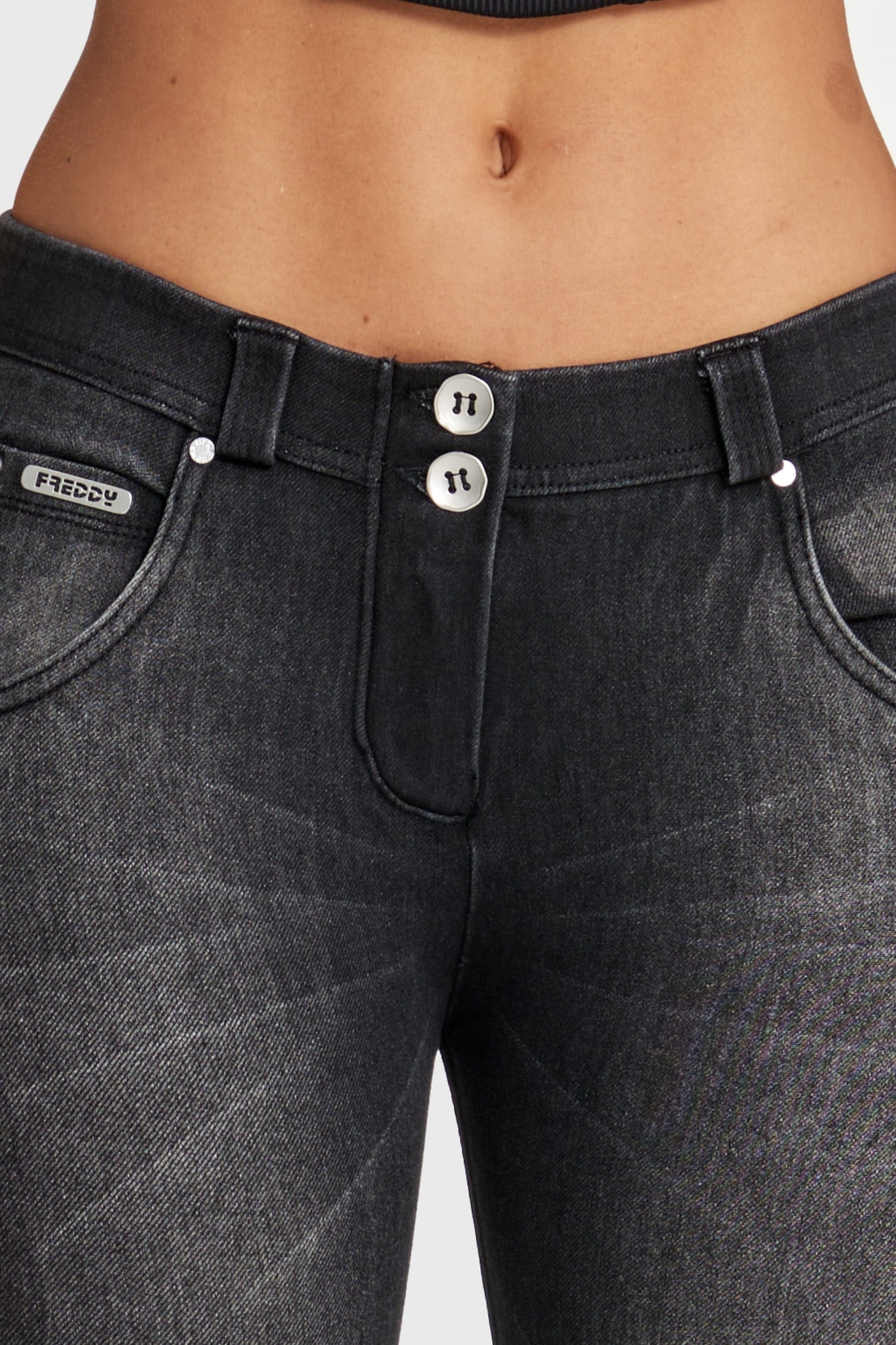 WR.UP® Snug Jeans - Mid Rise - Full Length - Black + Black Stitching 11