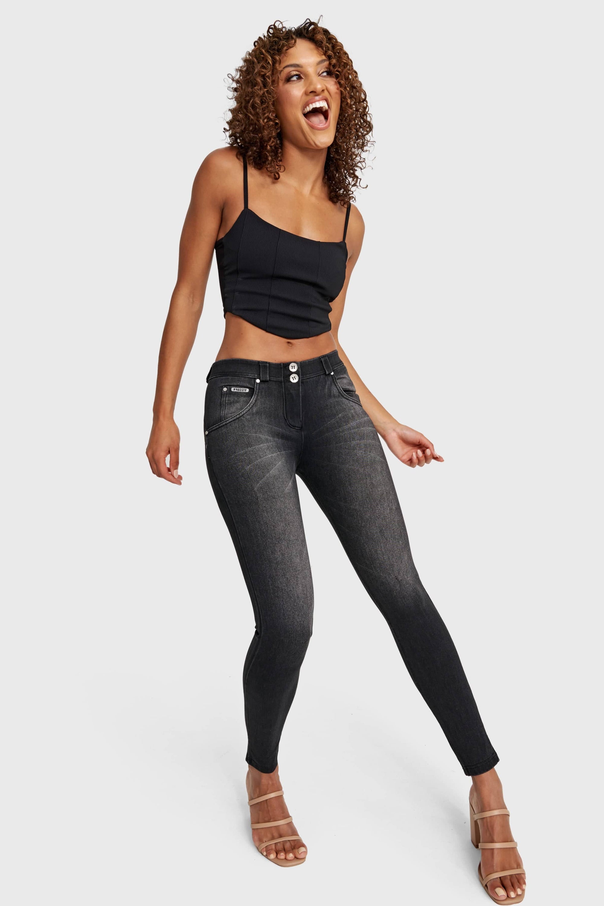 WR.UP® Snug Jeans - Mid Rise - Full Length - Black + Black Stitching 4