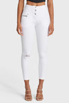 WR.UP® Snug Distressed Jeans - High Waisted - 7/8 Length - White 4