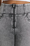 WR.UP® Snug Curvy Ripped Jeans - High Waisted - 7/8 Length - Grey Stonewash + Grey Stitching 9