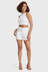 WR.UP® Snug Jeans - 3 Button High Waisted - Shorts - White 3