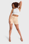 WR.UP® SNUG Jeans - 3 Button High Waisted - Shorts - Beige 3