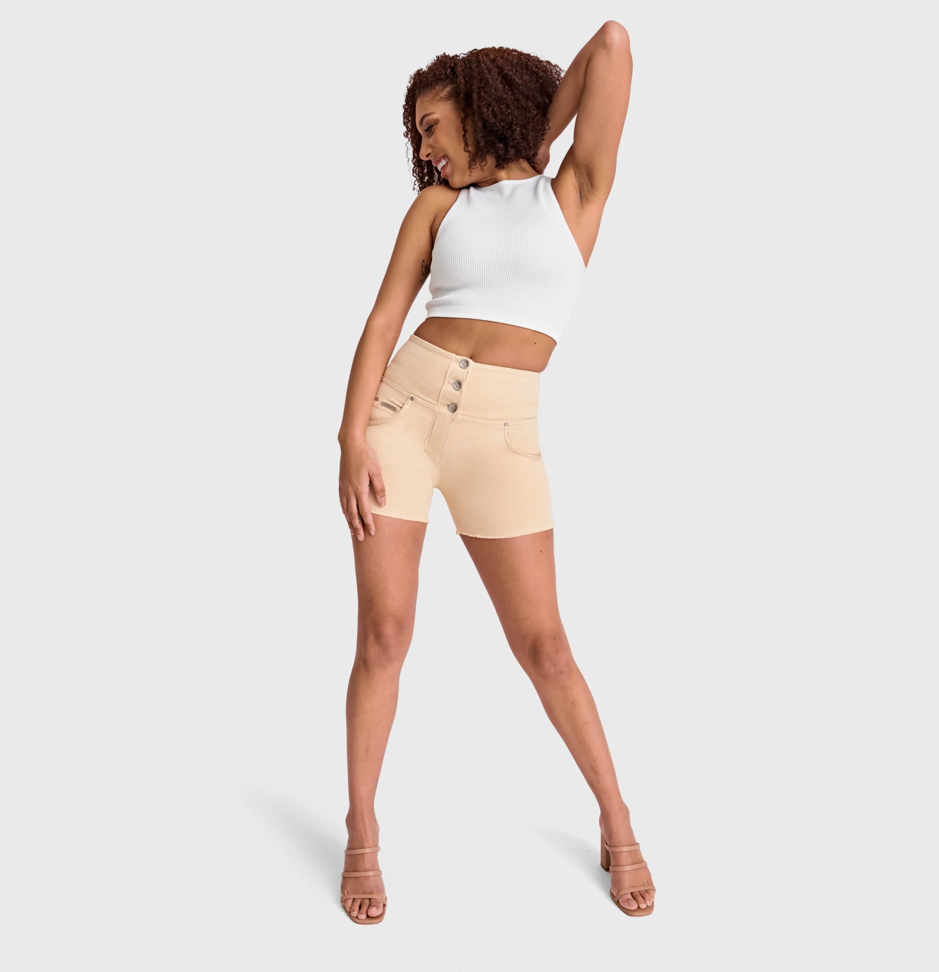 WR.UP® Snug Jeans - 3 Button High Waisted - Shorts - Beige 3