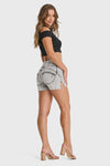 WR.UP® Snug Jeans Limited Edition - High Waisted - Shorts - Grey + Black Stitching 4