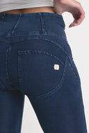 WRUP Denim - High Waisted - Full Length - Dark Blue + Blue Stitching