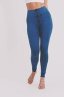 WRUP Denim - High Waisted - Full Length - Cobalt Blue + Blue Stitching