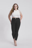 WRUP Curvy Denim - High Waisted - 7/8 Length - Black + Black Stitching