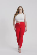 WRUP Curvy Fashion - High Waisted - Full Length - Red
